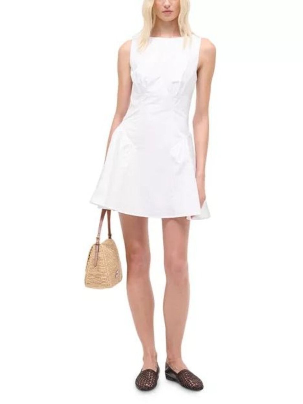 $345 STAUD Gwen Mini Dress White Size 8